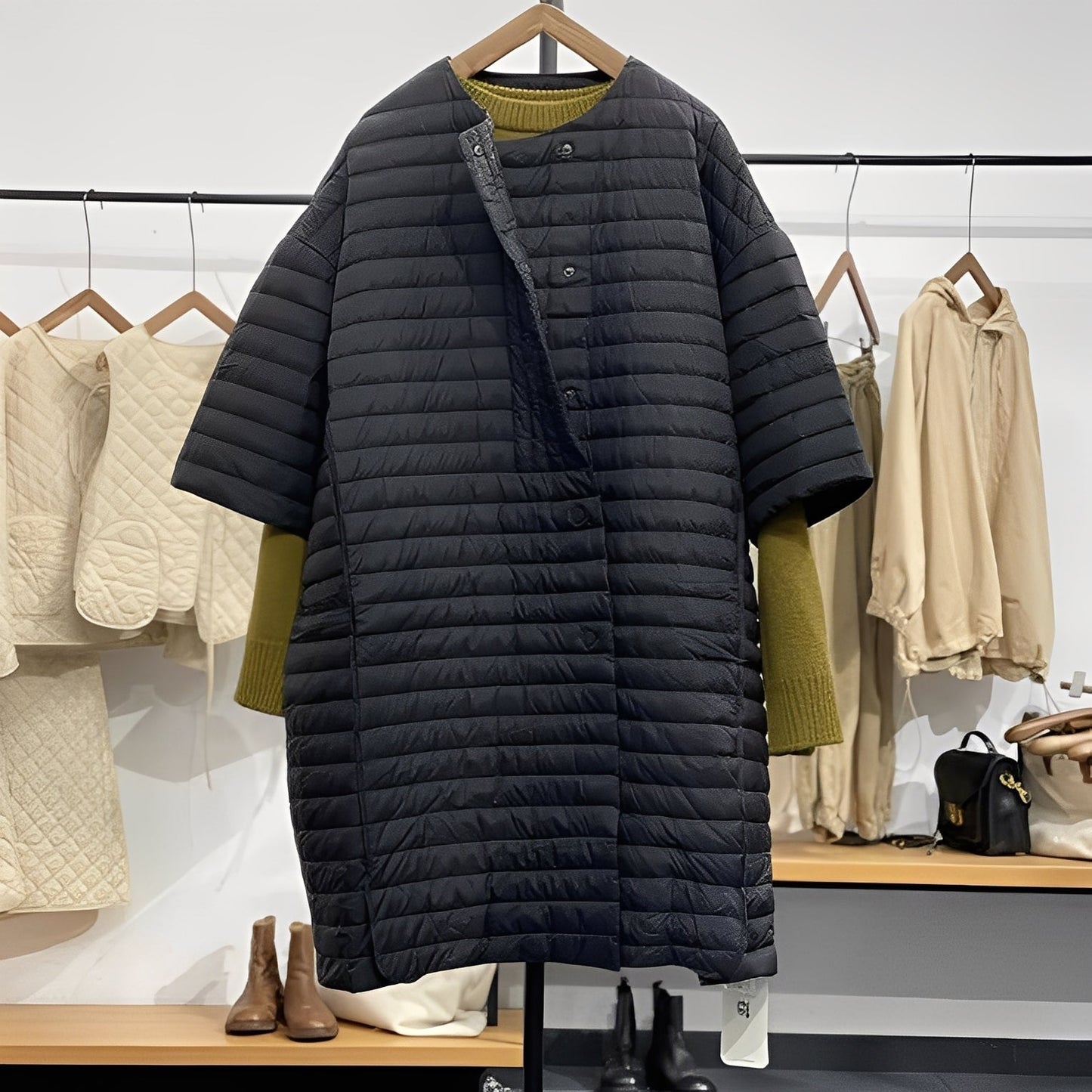 Gladys - Bequemer Mantel für Frauen in größeren Größen mit Knöpfen