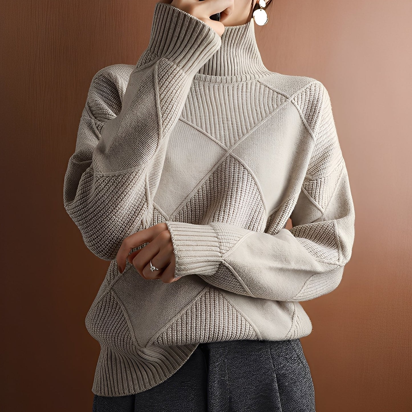 Lyndsea - Gemütlicher Damen-Rollkragenpullover