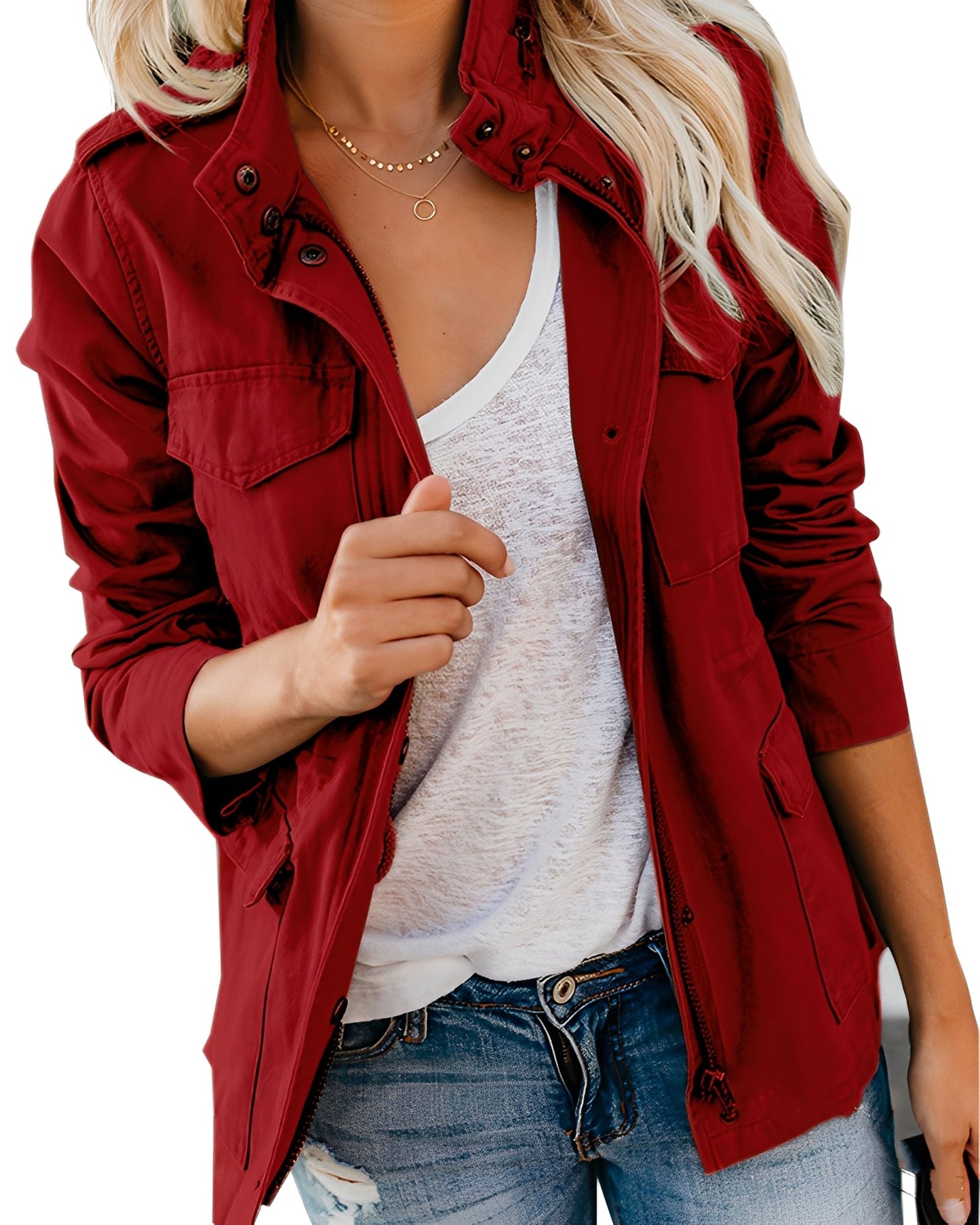 Rachyl - Bequeme Damenjeansjacke mit Zipper