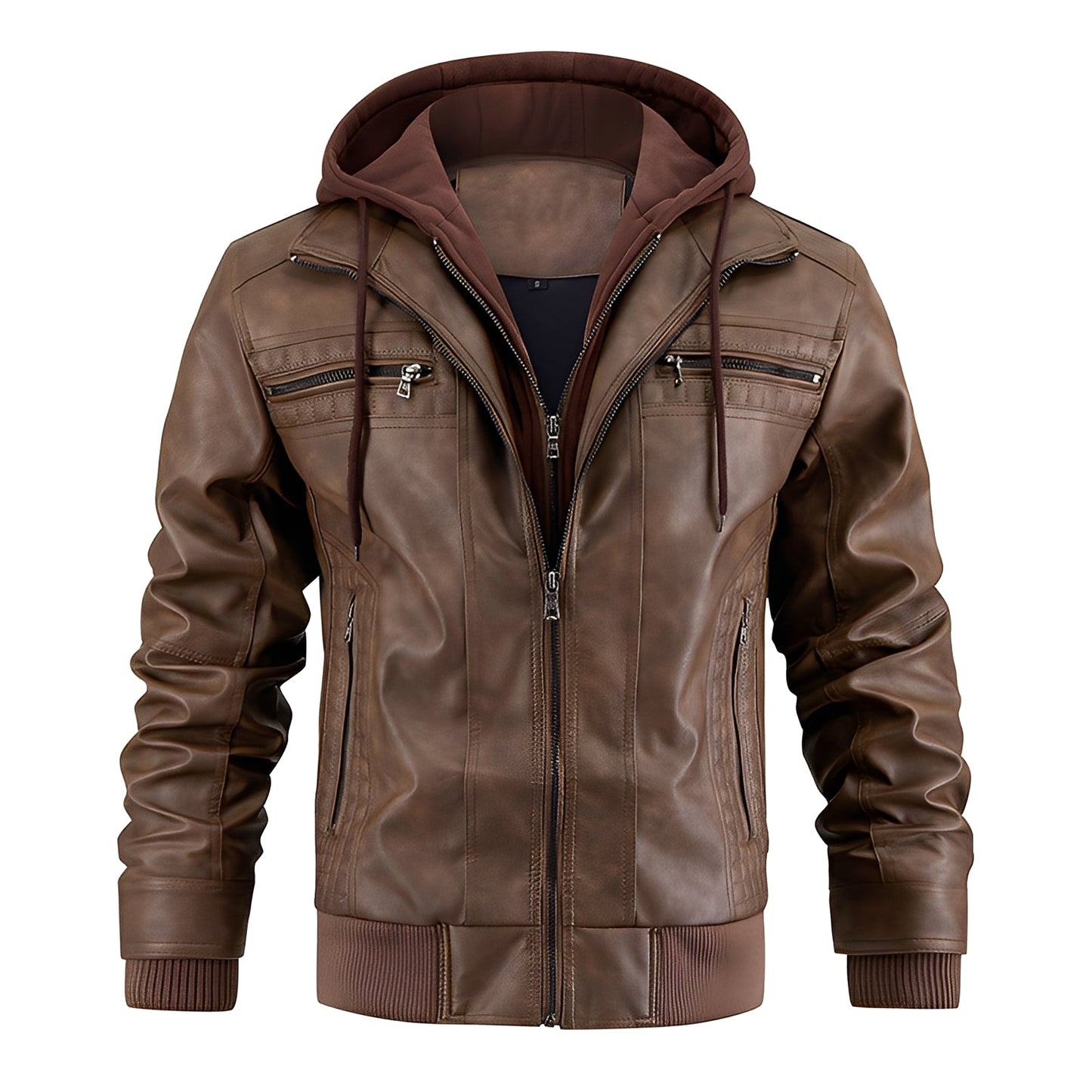 Morley - Klassische Herren-Kapuzenlederjacke