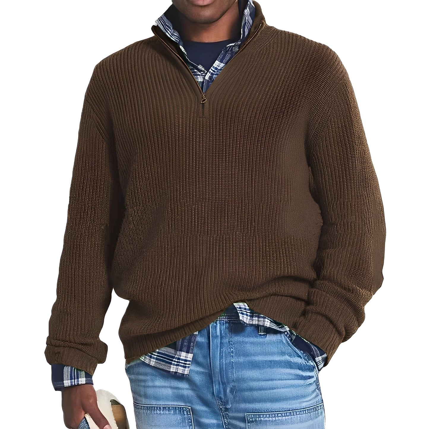 Edward - Zeitgemäßer Kaschmirpullover für Herren mit Zipper