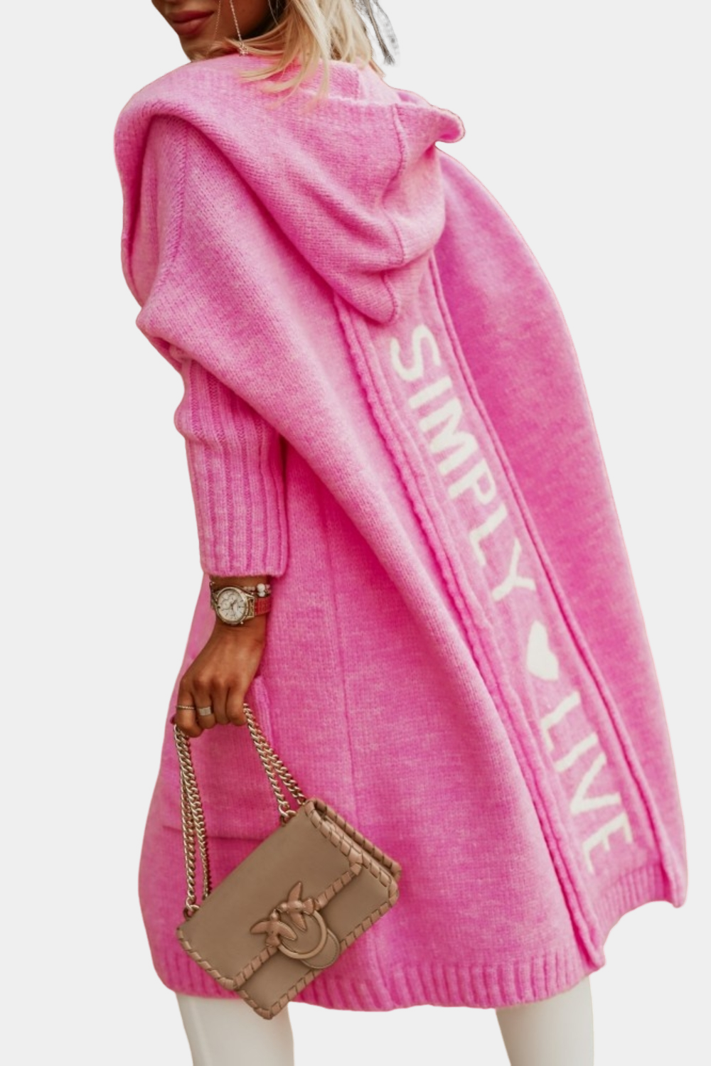 Melyssa - Lange, locker geöffnete Damenstrickjacke