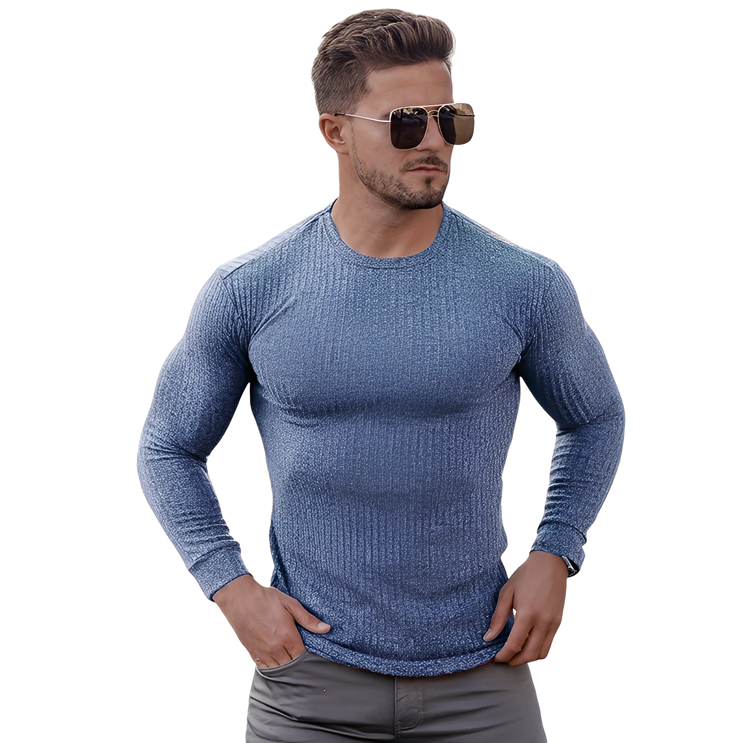 Wynne - Schlicht designter, enger Herrenpullover