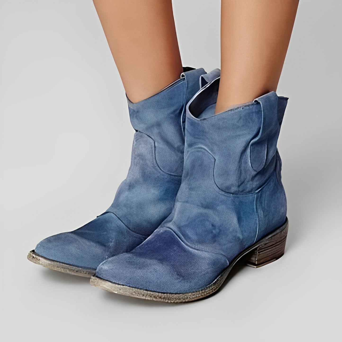 Adaline - Damen-Cowboystiefel im Vintage-Stil mit niedrigem Absatz