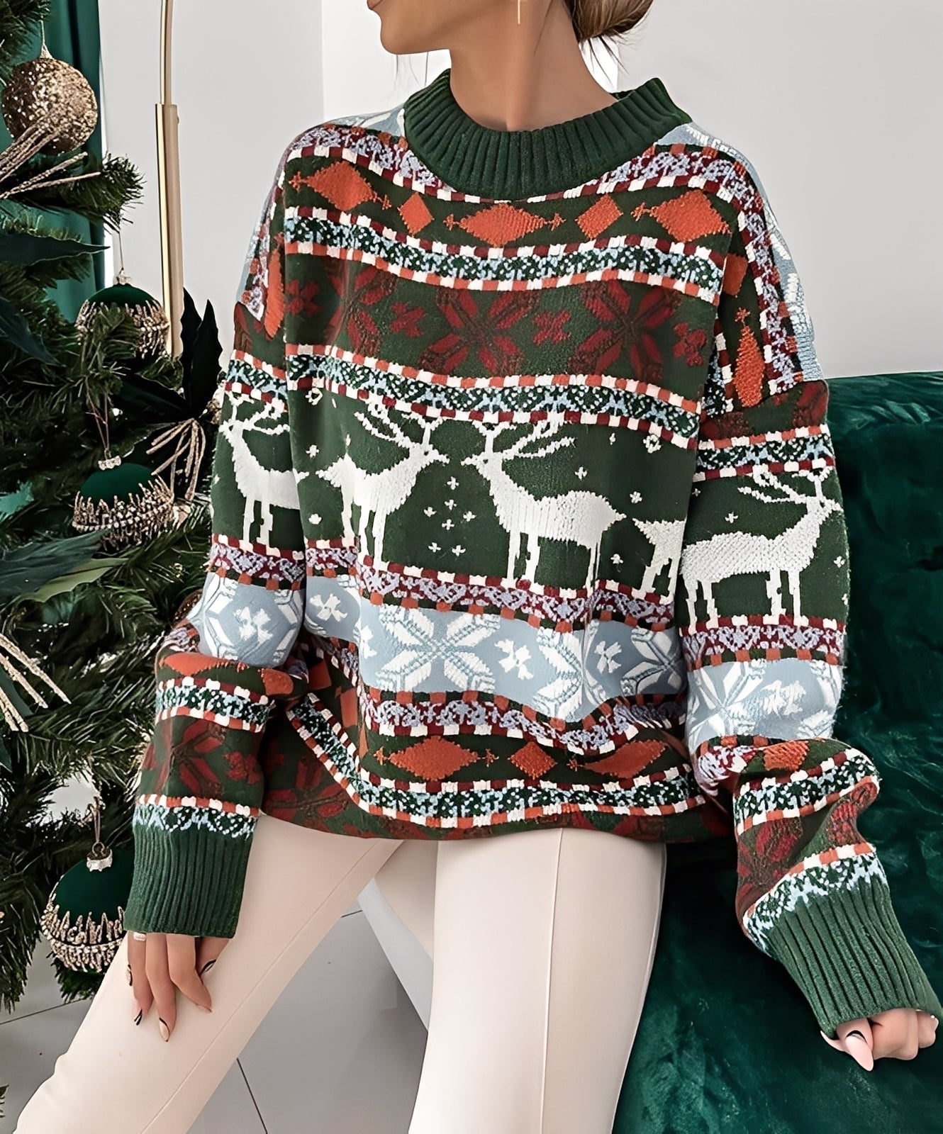 Carolina - Gemütlicher Damenpullover mit Weihnachtsdesign
