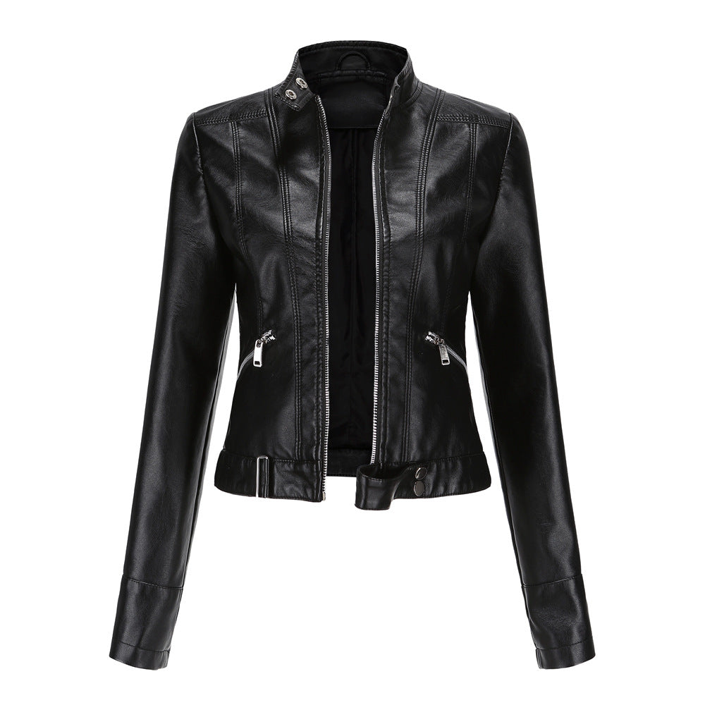 Madeline - Trendige Damenlederjacke mit Kragen