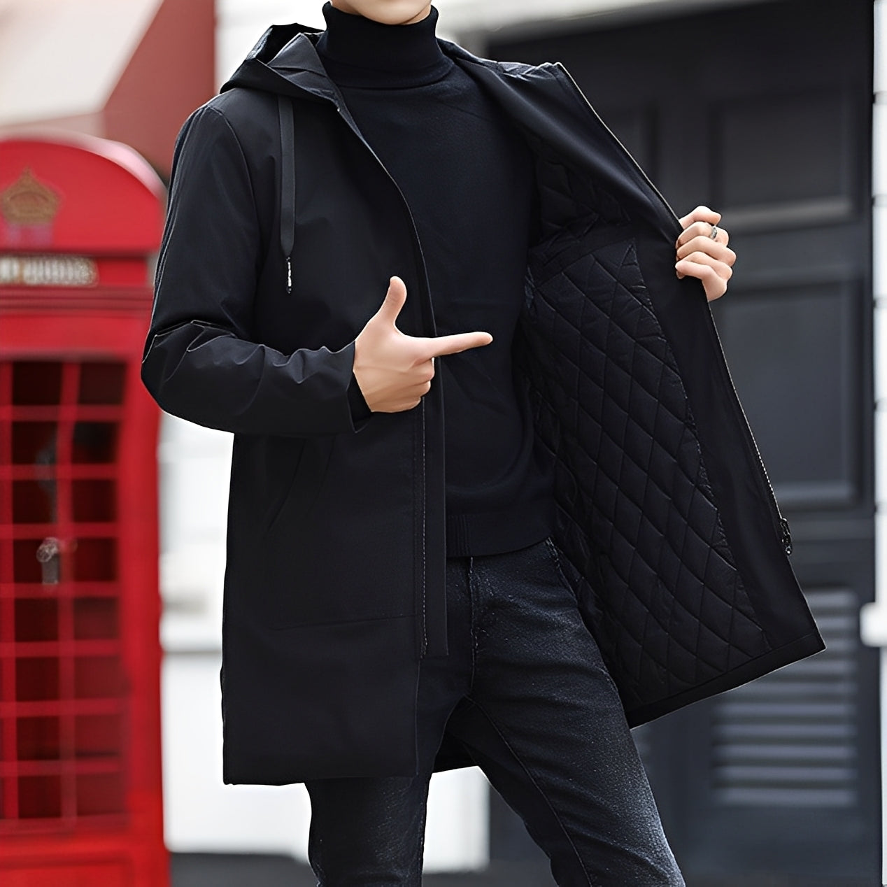 Derren - Komfortable, leichte Herrenjacke mit Kapuze