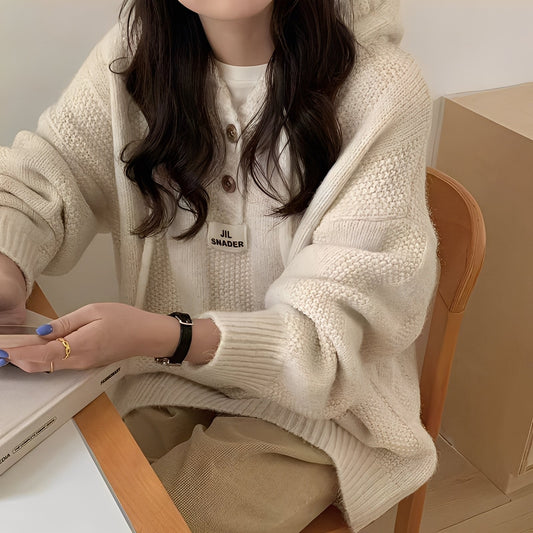 Haylee - Bequemer Damenpullover mit Knöpfen