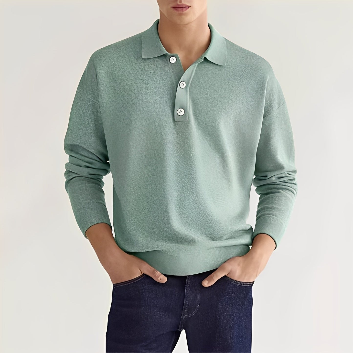 Dominic - Gemütliches Langarm-Poloshirt für Herren