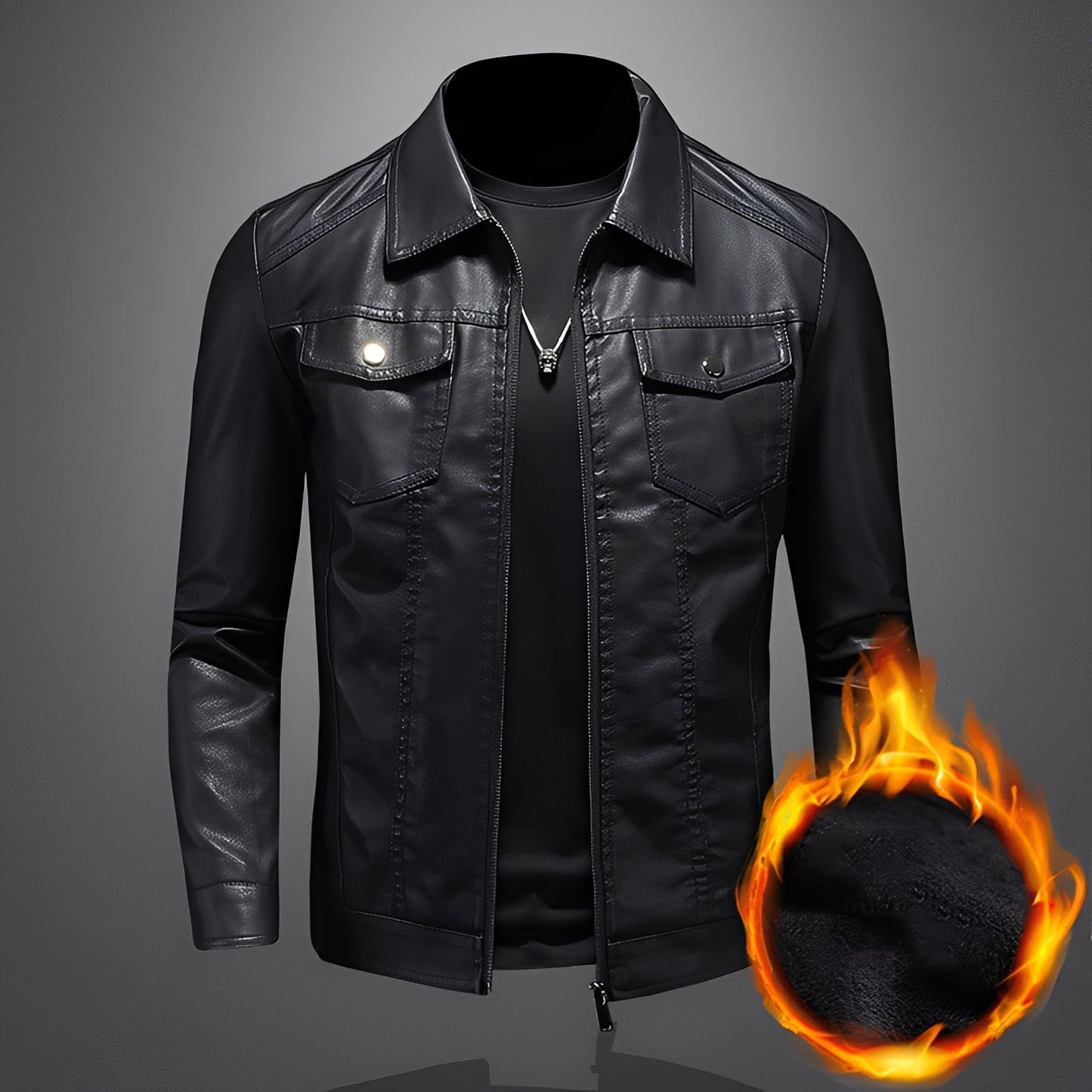 Brycen - Klassische, elegante Herrenlederjacke