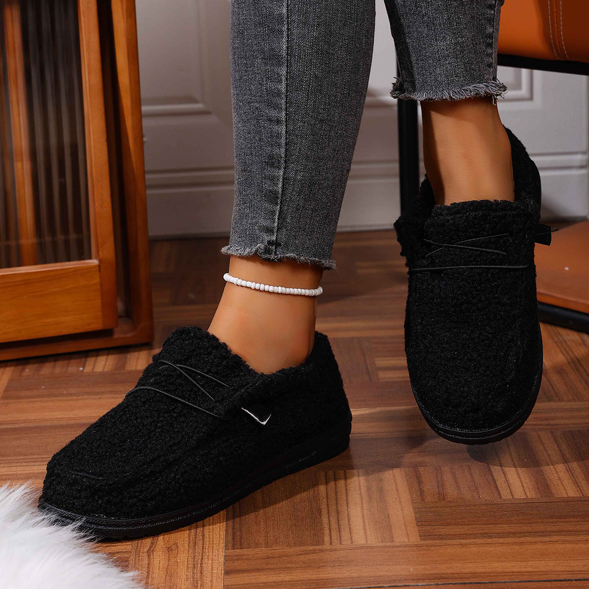 Mellony - Moderne Damen-Teddyschuhe in flachem Design