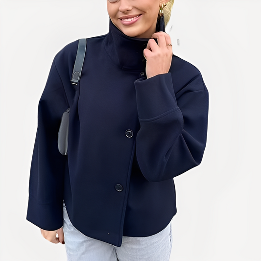 Carolyn - Schicke Damenwolljacke mit einem Knopf