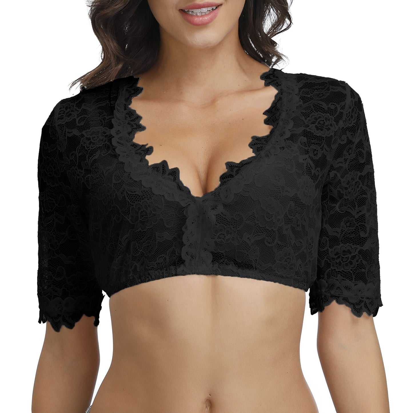 Shelagh - Elegante festliche Oktoberfest-Bluse aus Spitze für Damen