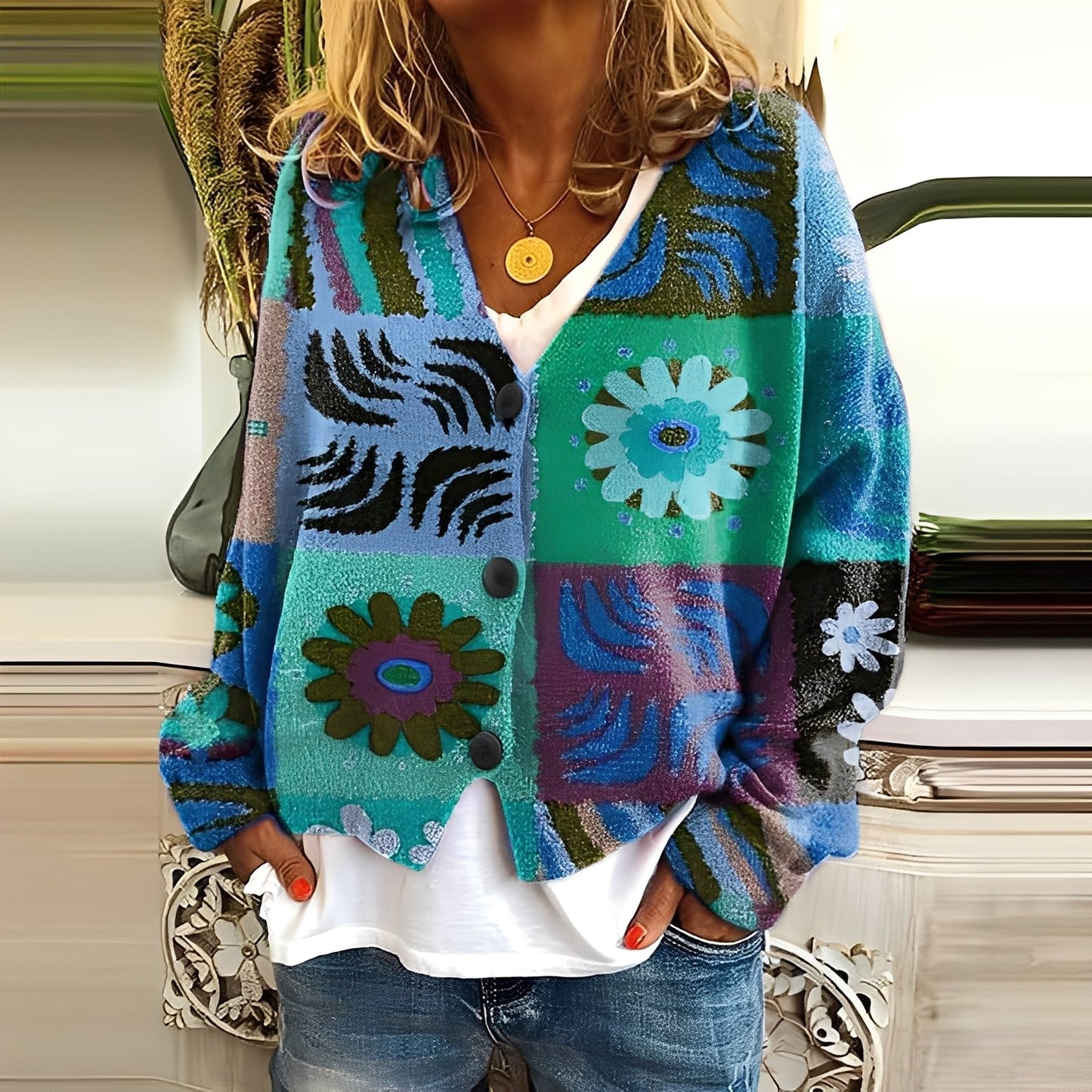 Nydia - Gemütlicher, weicher Damenpullover mit Muster