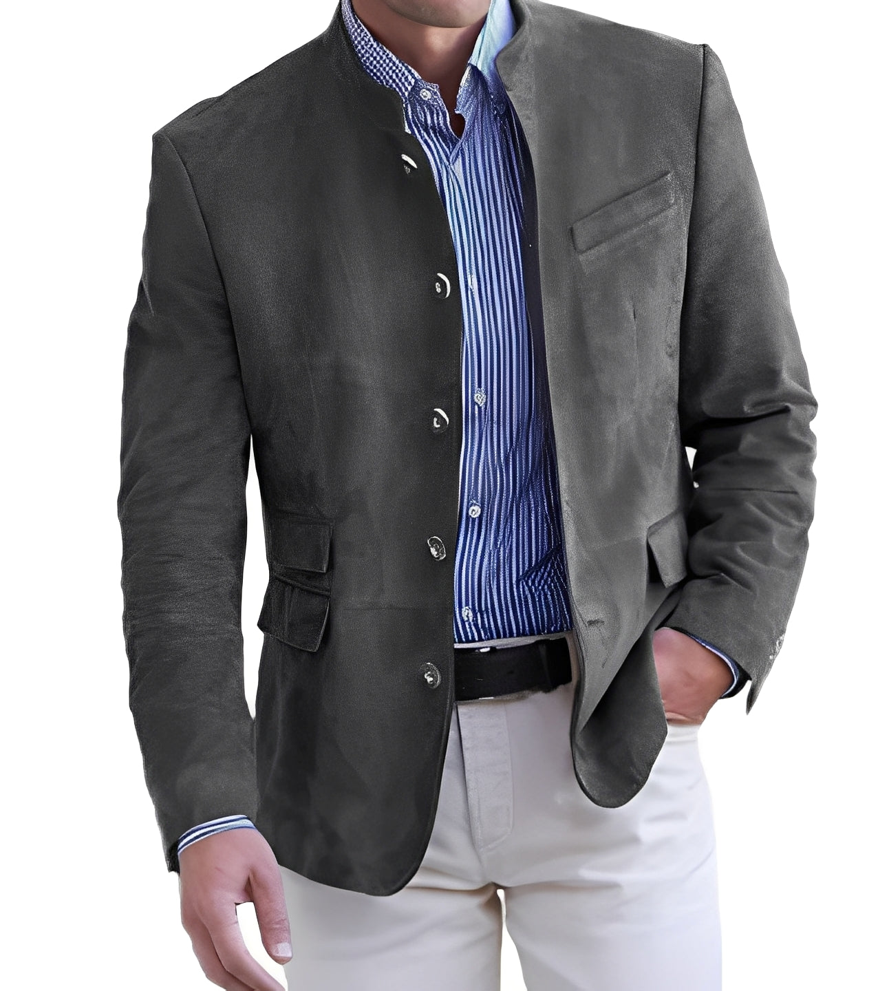 Geoffrey - Leichte Herrenjacke mit Knöpfen
