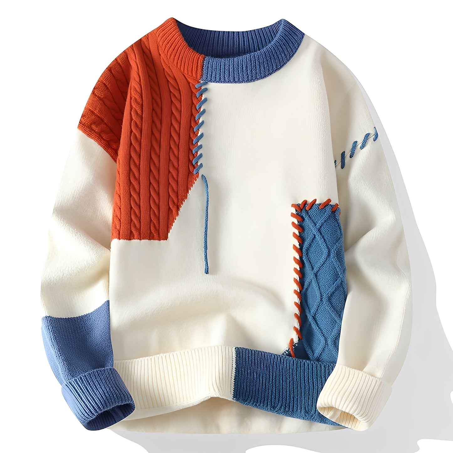 Carter - Stilvoller, warmer Herrenpullover im Patchwork-Stil