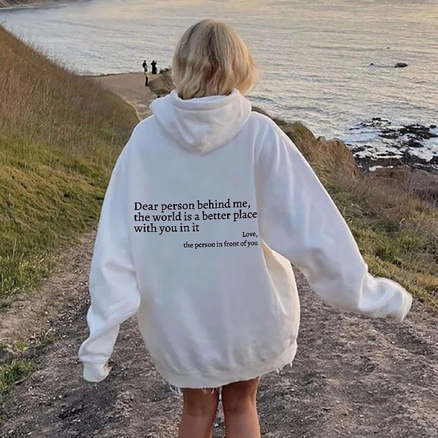 Liebe Person – Hoodie mit Rücken-Spruch