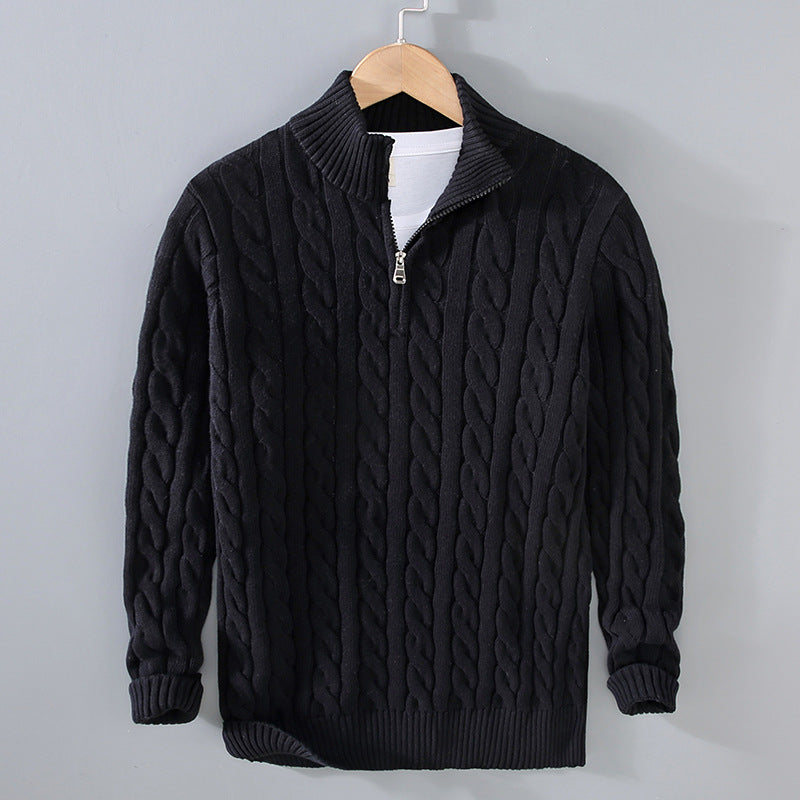 Jerald - Bequemer Herrenpullover mit halbem Reißverschluss