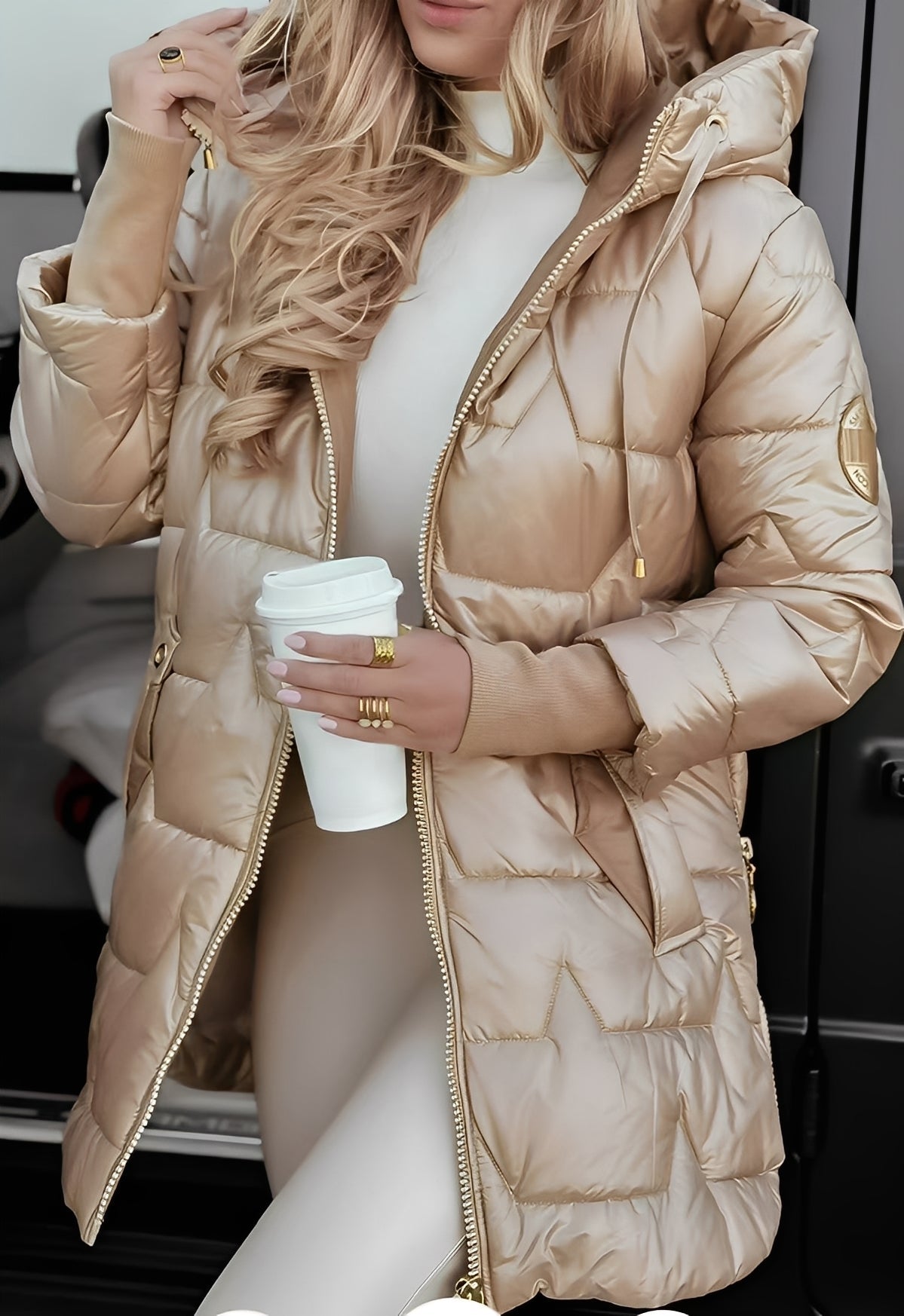 Rebecca - Warmer, dicker Damen-Hoodie-Mantel