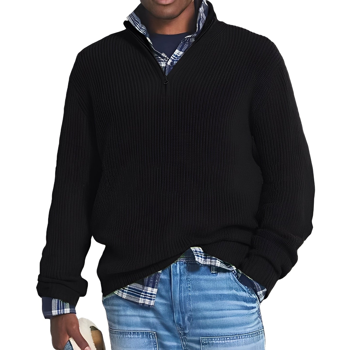 Edward - Zeitgemäßer Kaschmirpullover für Herren mit Zipper