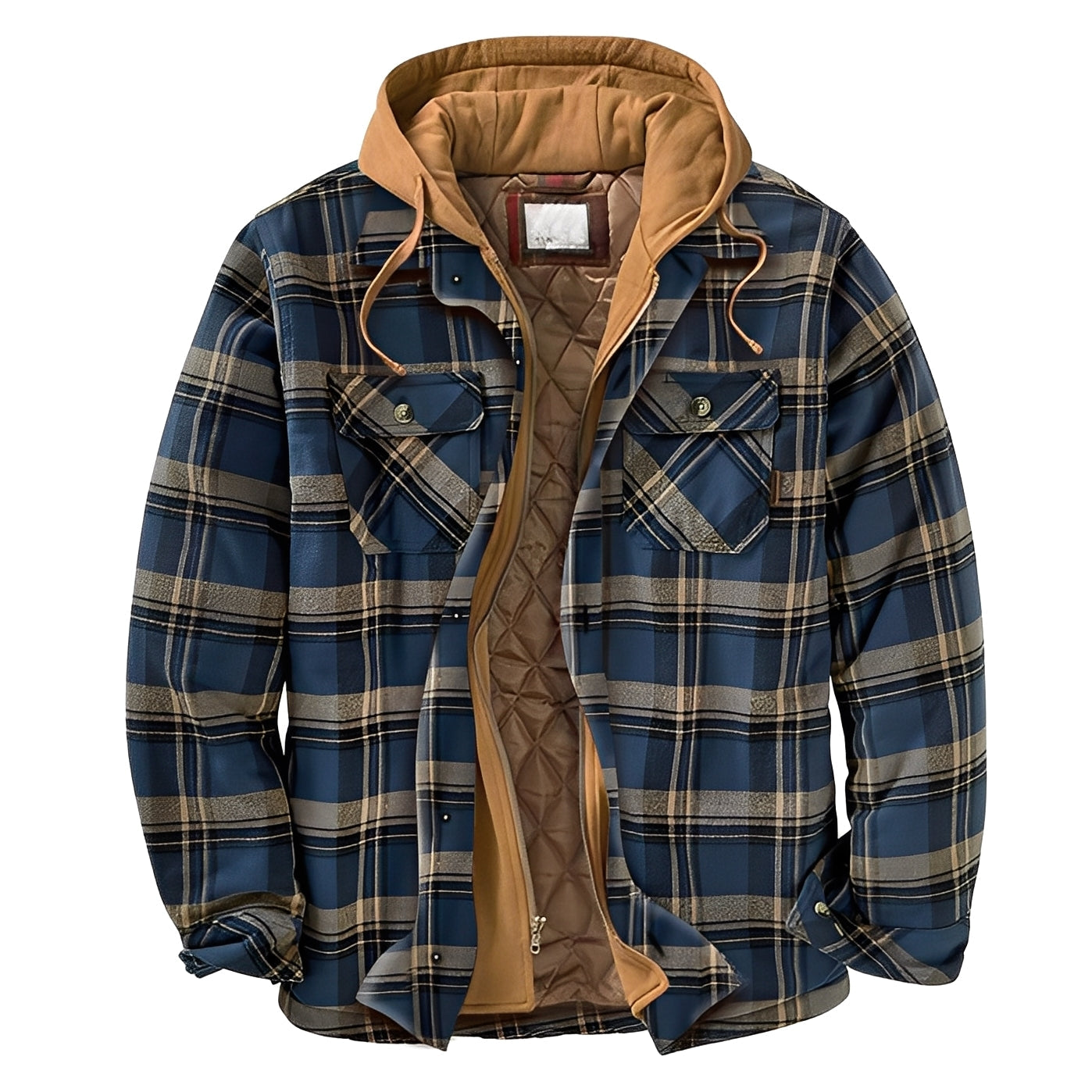 Flynn - Herrenjacke mit Kapuze und klassischem Karomuster
