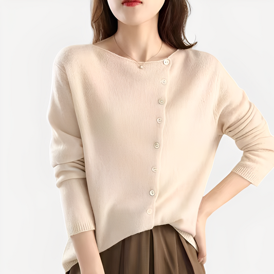 Daria - Elegante, warme Damen-Strickjacke mit einem Knopf
