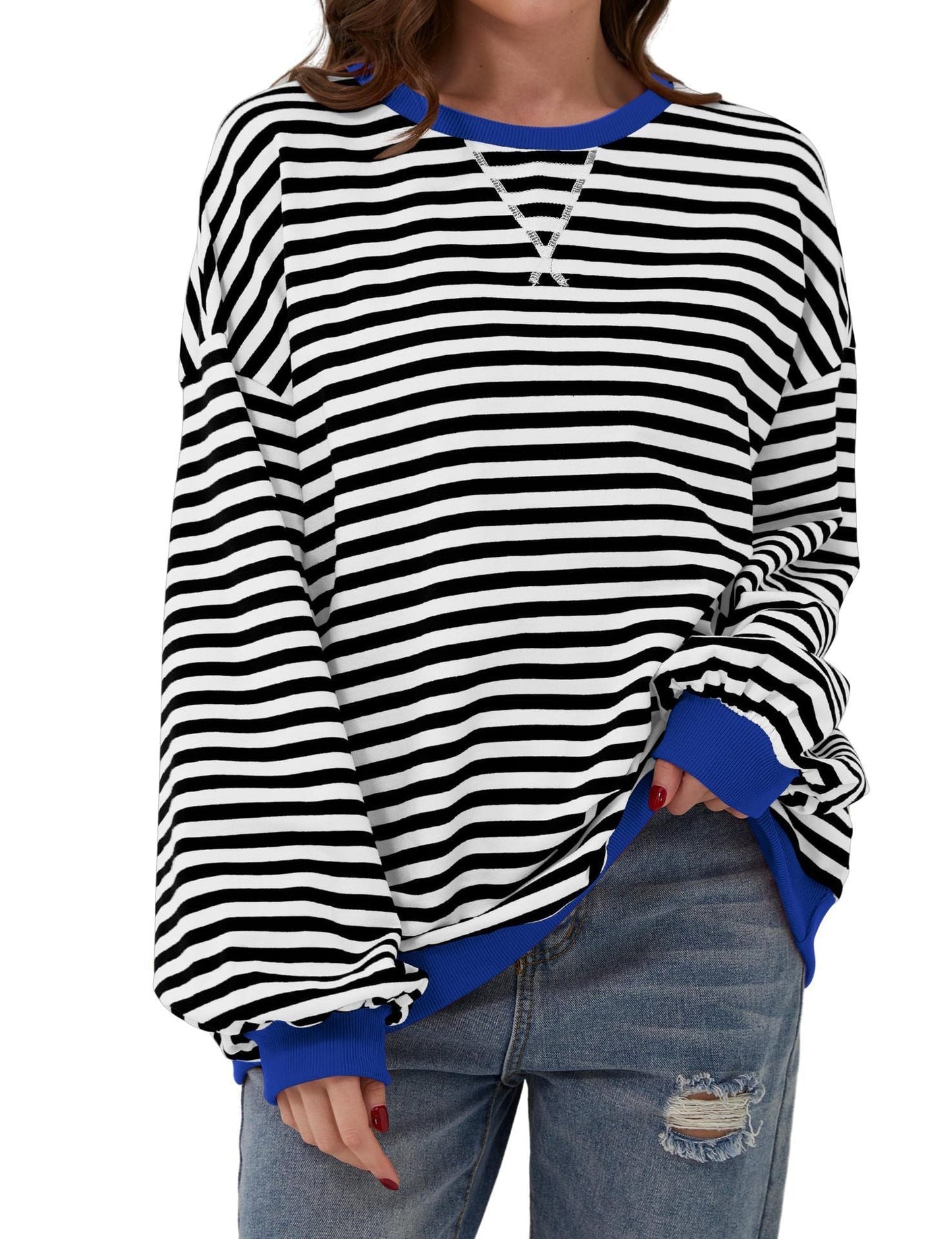 Cordelia - Eleganter, lockerer Damenpullover mit Streifen