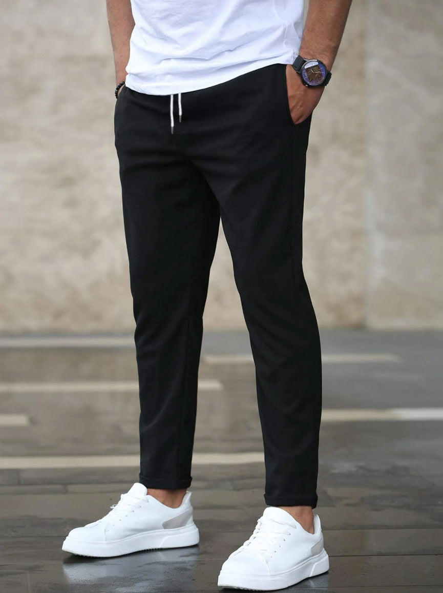 Allan - Bequeme Herrenhose aus Stretch mit Kordelzug, schlankes Design