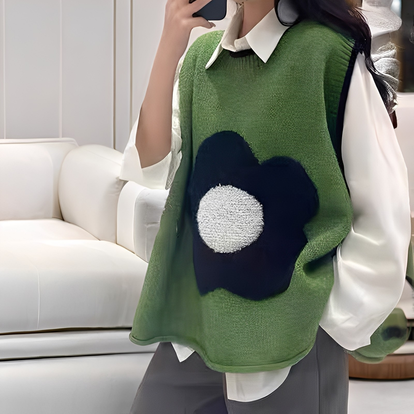 Lavina - Bequeme Weste mit Blumenmuster für Damen