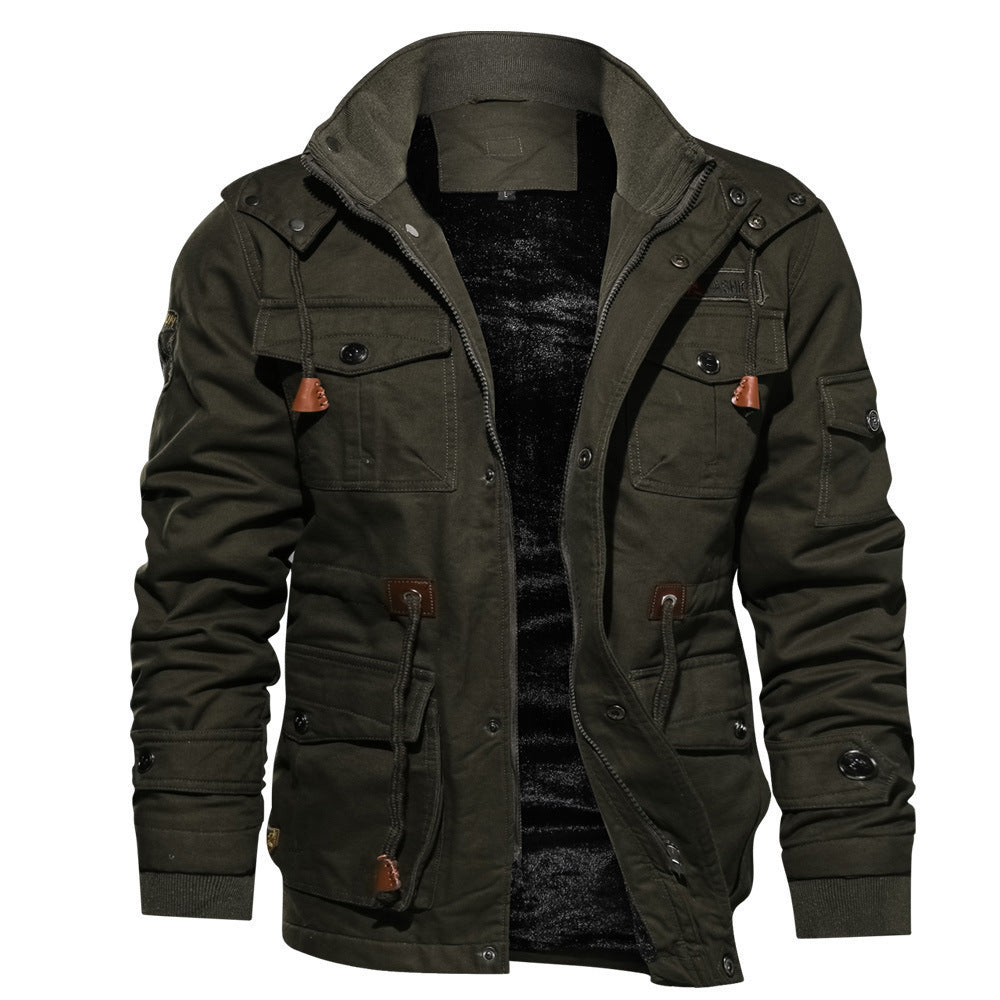 Dominic - Premium Samtjacke mit abnehmbarer Kapuze für Herren