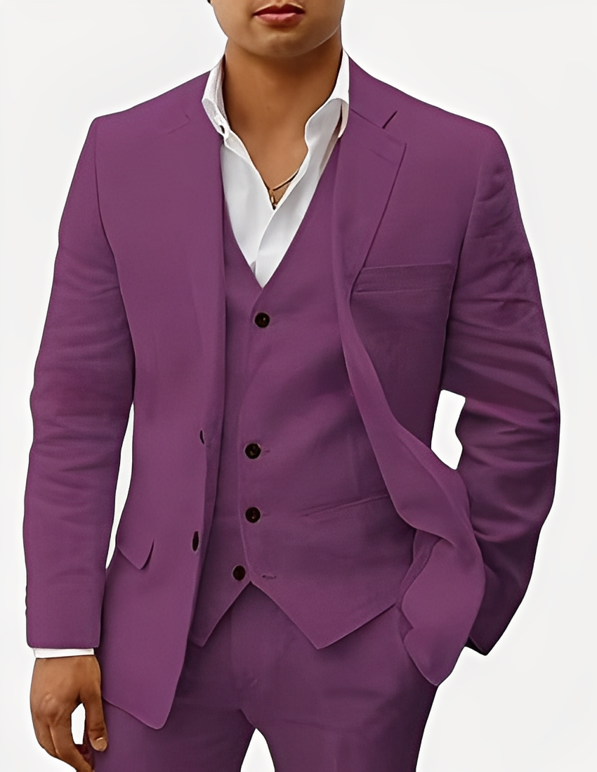 Beckham - Elegantes dreiteiliges Herren-Leinenset