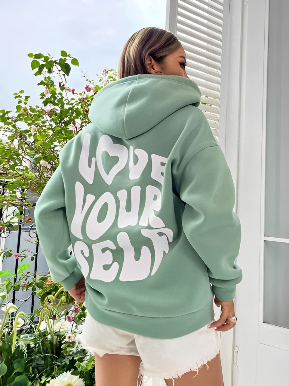 Daria – Gedruckter Baumwoll-Hoodie