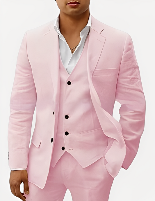Beckham - Elegantes dreiteiliges Herren-Leinenset
