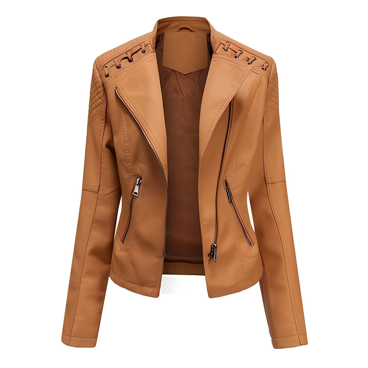 Narelle - Elegante, eng geschnittene kurze Damenlederjacke