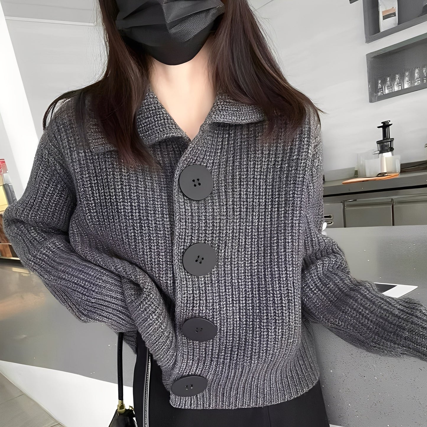 Alannah - Trendige Damenjacke mit großen Knöpfen