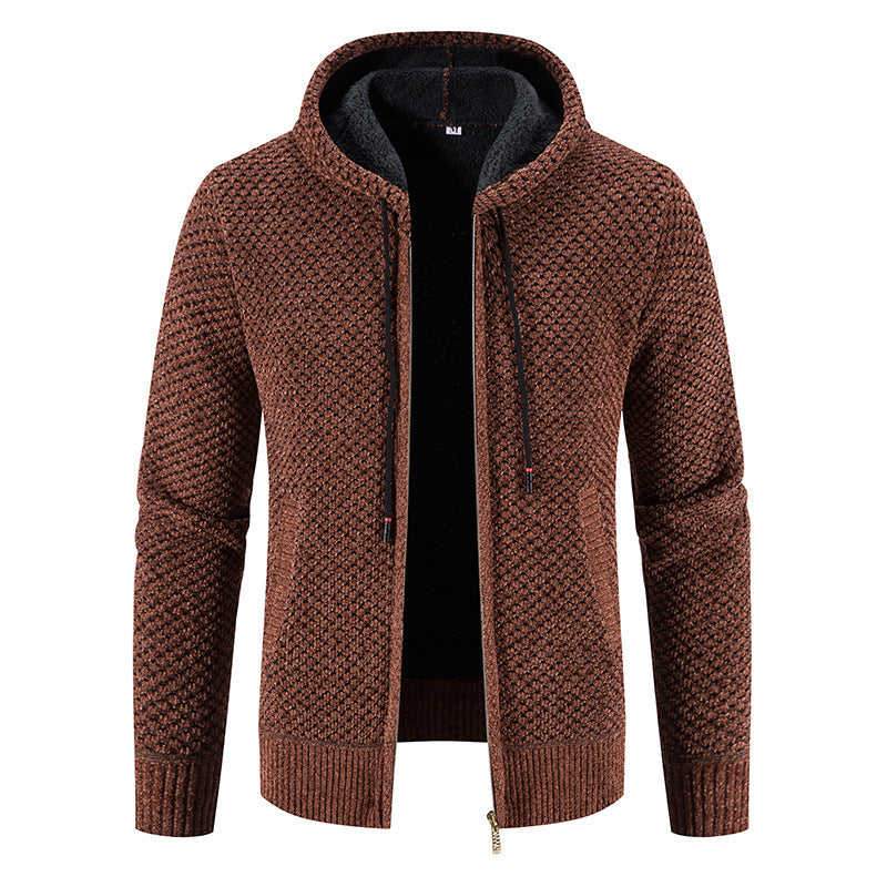 Roswell - Modellhafte Herren-Strickjacke mit Kapuze