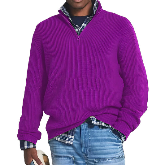 Edward - Zeitgemäßer Kaschmirpullover für Herren mit Zipper