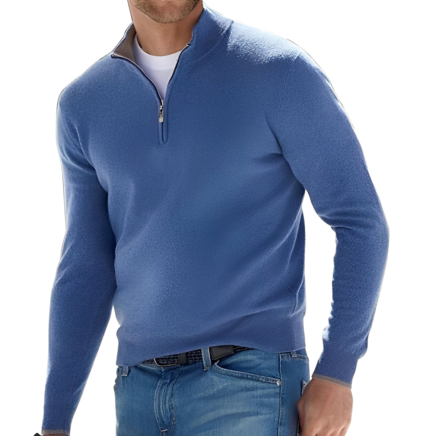 Nash - Herrenpullover mit kurzem Reißverschluss
