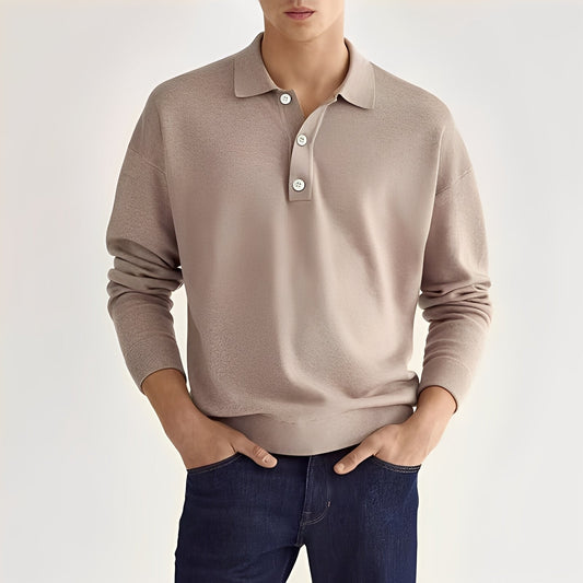 Dominic - Gemütliches Langarm-Poloshirt für Herren