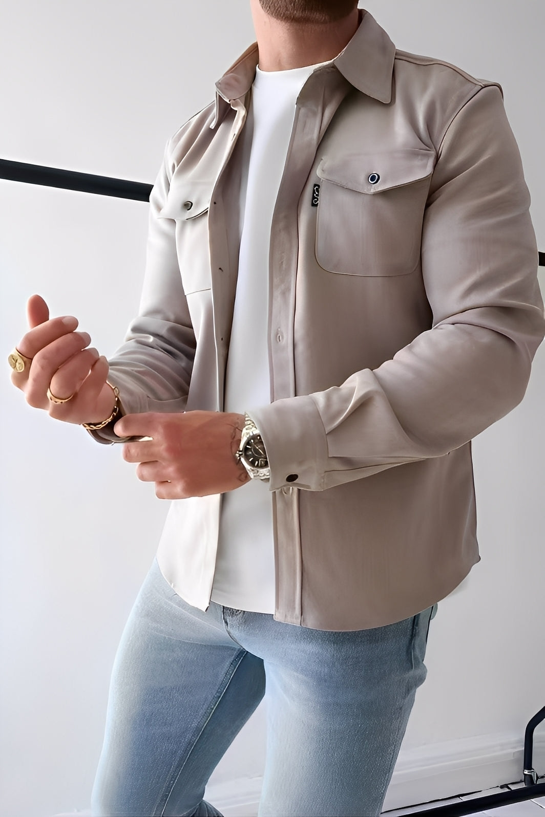 David - Lässiges Herrenhemd mit Taschen