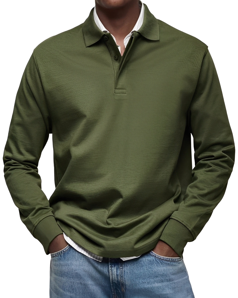 Rowan - Elegantes Langarm-Poloshirt für Männer