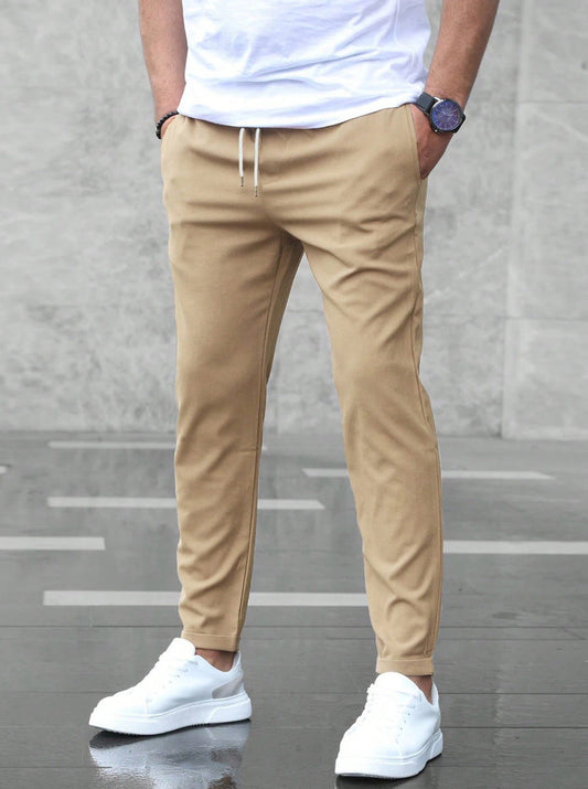 Allan - Bequeme Herrenhose aus Stretch mit Kordelzug, schlankes Design