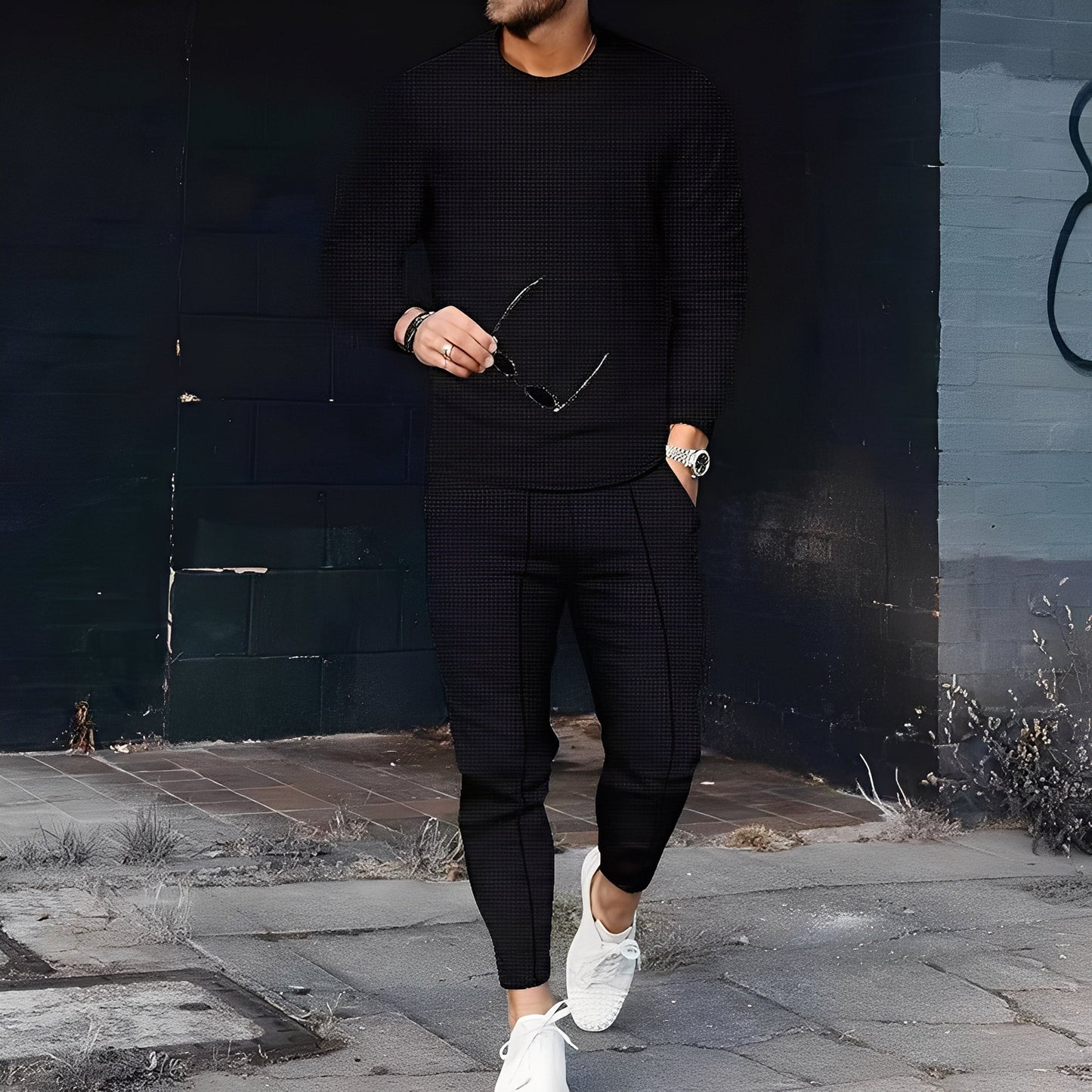 Dillan - Komfortables Slim-Fit-Herrenset mit Waffelstruktur