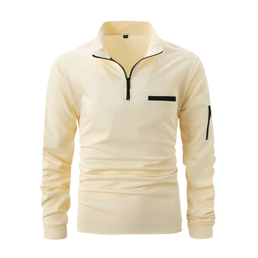 Lucian - Herren-Shirt mit Reißverschluss und Tasche fürs tägliche Tragen