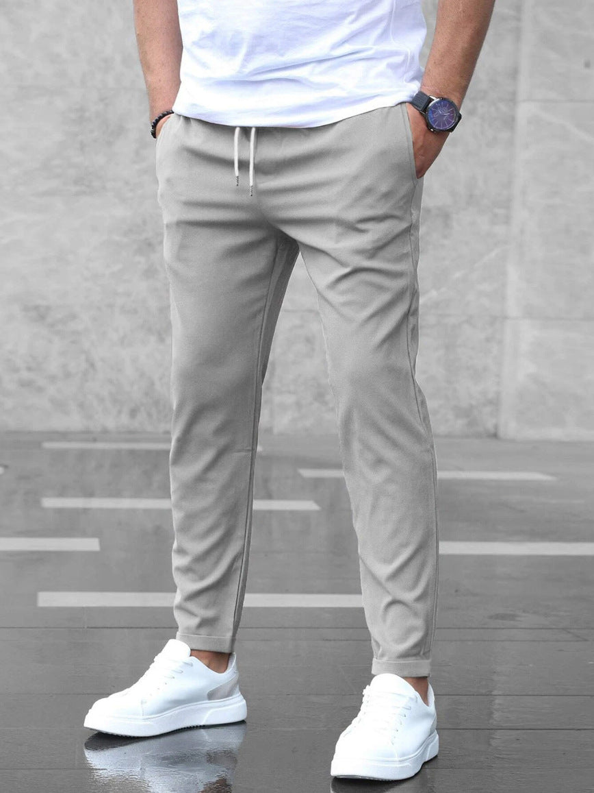 Allan - Bequeme Herrenhose aus Stretch mit Kordelzug, schlankes Design