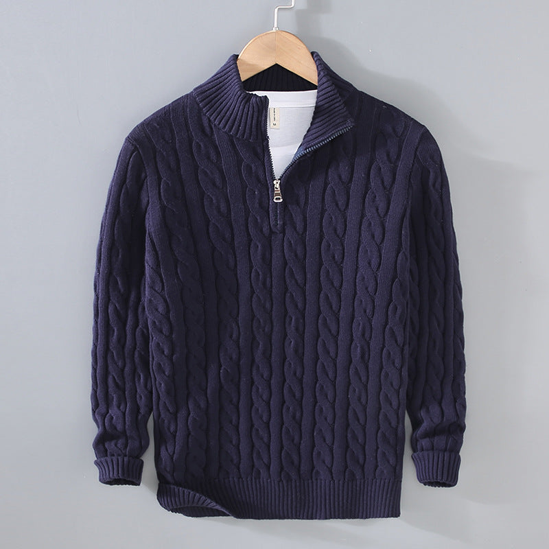 Jerald - Bequemer Herrenpullover mit halbem Reißverschluss