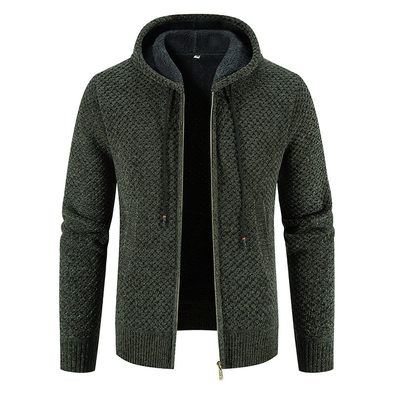 Roswell - Modellhafte Herren-Strickjacke mit Kapuze