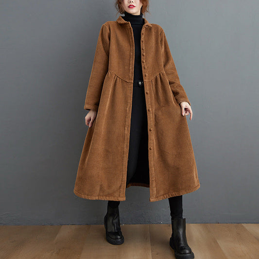 Amelia - Warmer Cord-Wintermantel mit weiter Passform für Damen