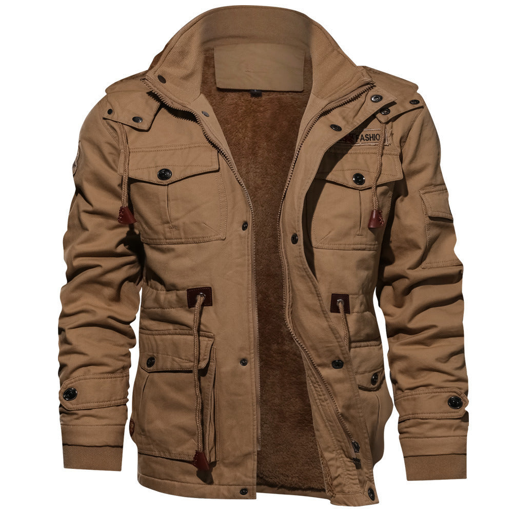 Dominic - Premium Samtjacke mit abnehmbarer Kapuze für Herren