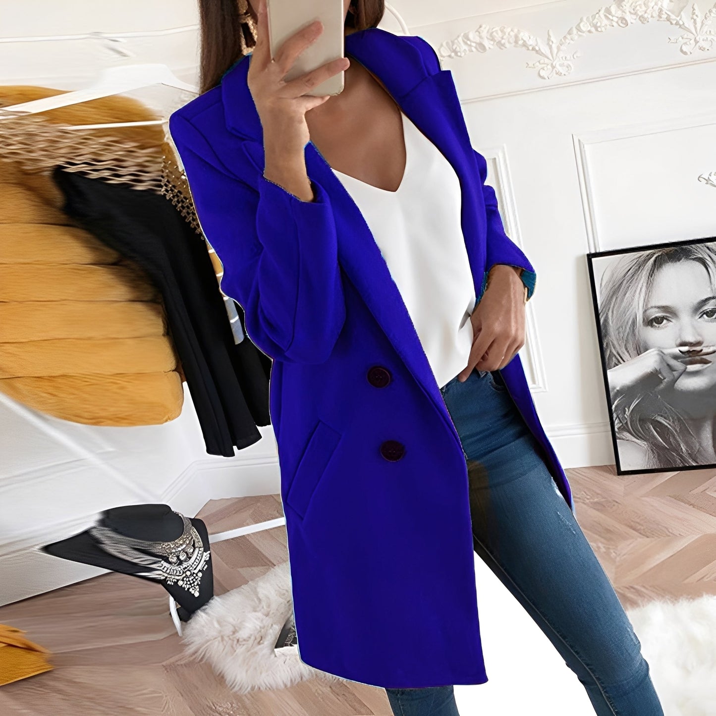 Nichole - Eleganter und warmer langer Damenmantel